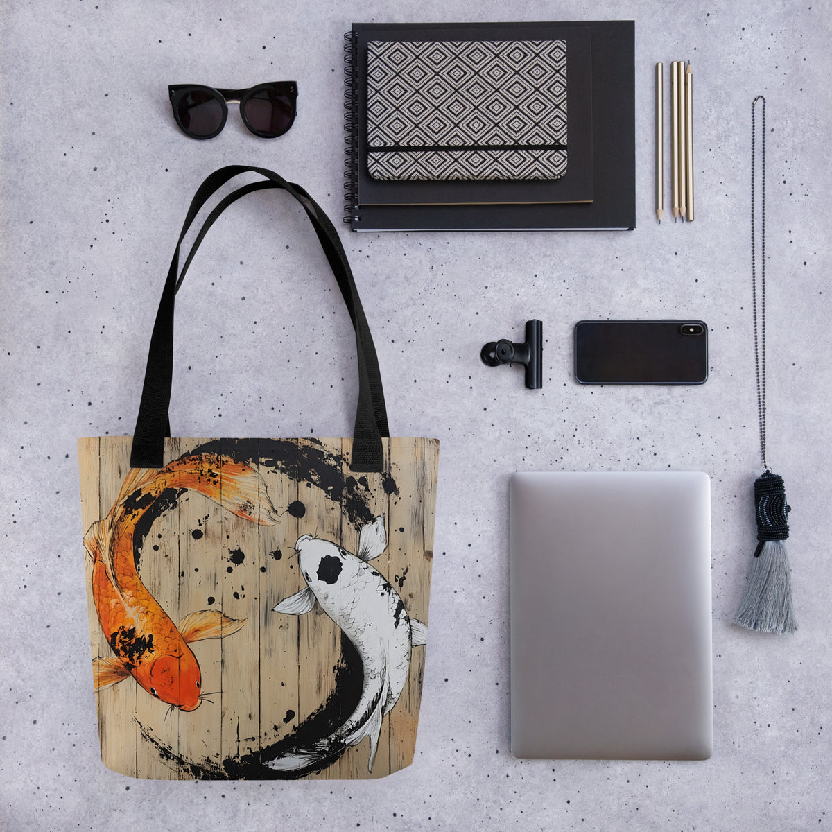 Koi Woodprint Tote bag