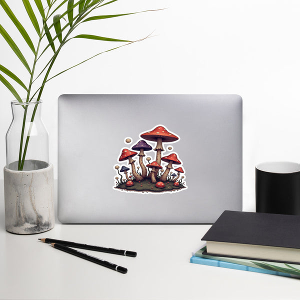 5.5" Dreamscape Mushroom Sticker on a laptop