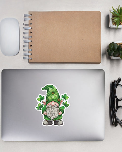 5.5" Lucky Gnome Sticker on closed laptop mockup