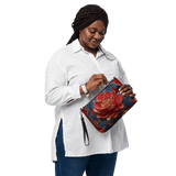 Woman with Oriental Cross Body Bag with wrist strap