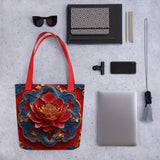 Oriental Tote Bag with office accessories display