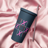 Tic Tac Heart Tumbler in Navy